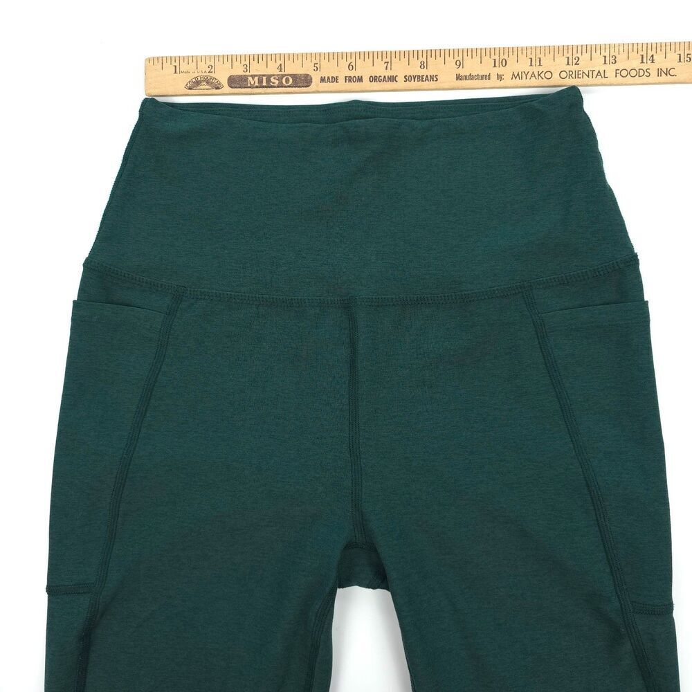 BEYOND YOGA Spacedye Out Of Pocket High Waisted Midi Leggings Emerald Green Boho - Picture 3 of 9